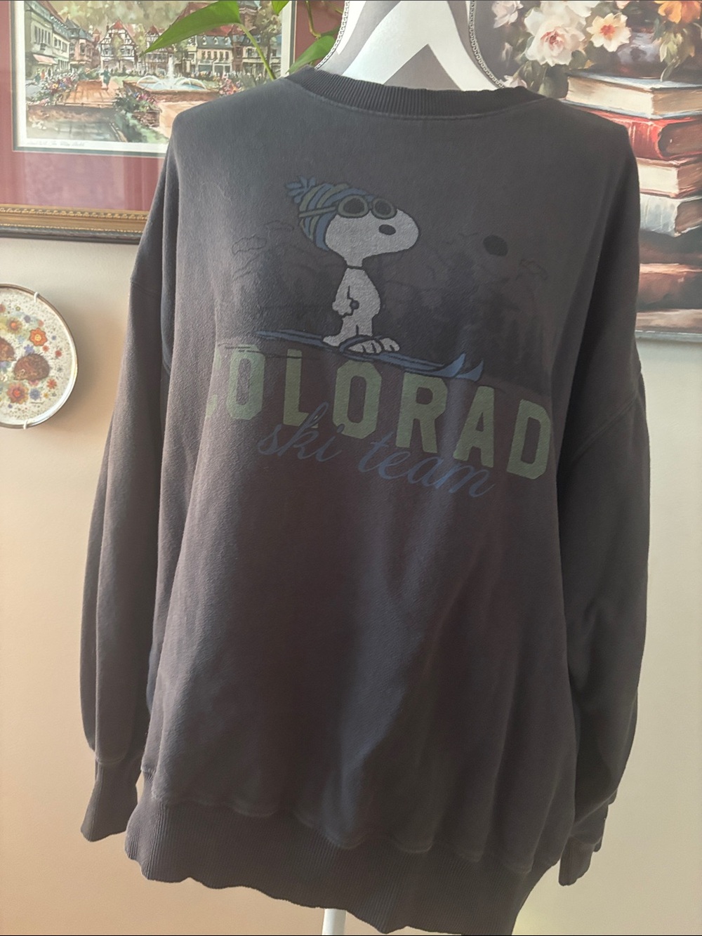 American Eagle Outfitters Black Snoopy Colorado Ski Team Crewneck